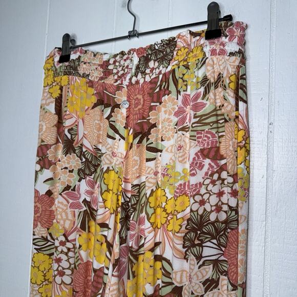 Roxy Women’s Tropical Rhythm Wide Leg Beach Pants Boho Hippie Size Medium - Picture 5 of 7